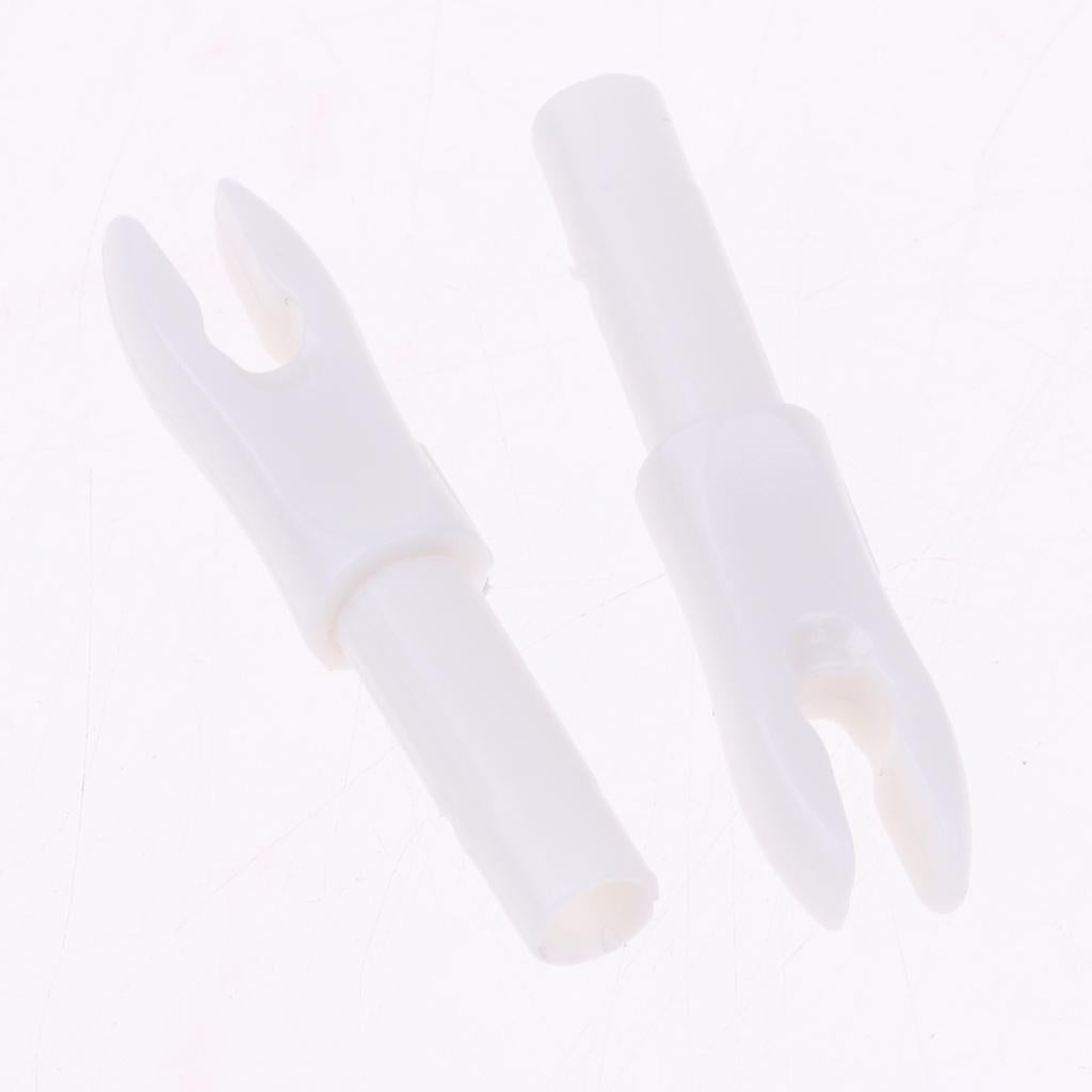 12 Pieces Plastic Archery Precision Nocks for ID 4.2mm Arrow Shaft White