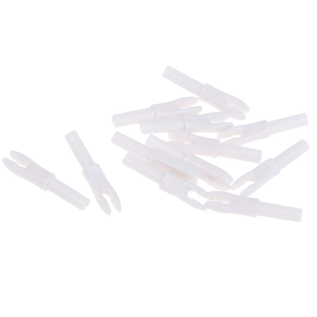 12 Pieces Plastic Archery Precision Nocks for ID 4.2mm Arrow Shaft White