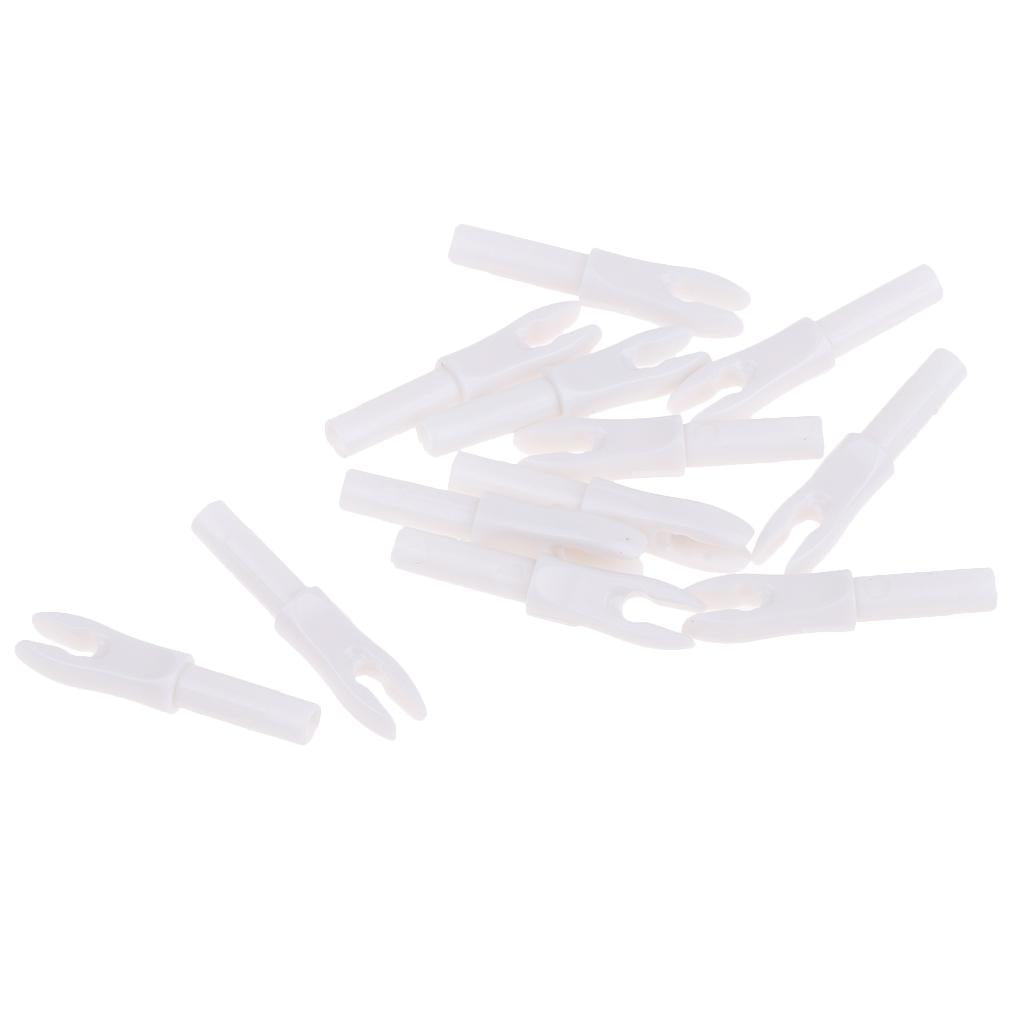 12 Pieces Plastic Archery Precision Nocks for ID 4.2mm Arrow Shaft White