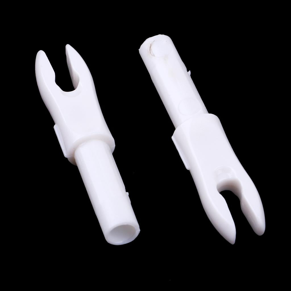 12 Pieces Plastic Archery Precision Nocks for ID 4.2mm Arrow Shaft White