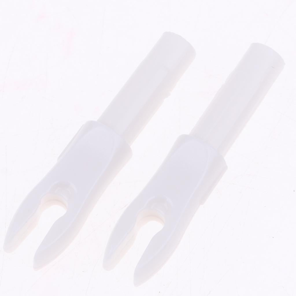 12 Pieces Plastic Archery Precision Nocks for ID 4.2mm Arrow Shaft White