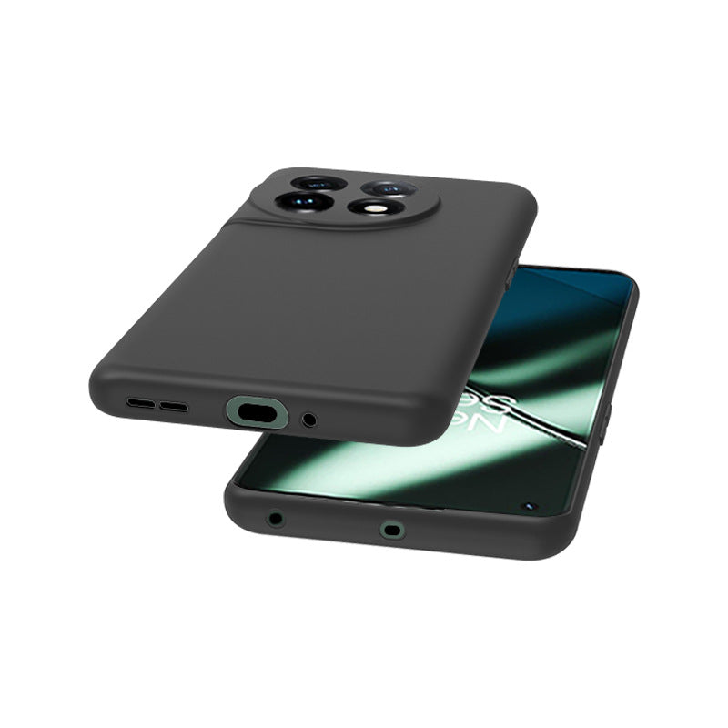 For OnePlus 11 5G Matte Black TPU Phone Case Shockproof Anti-Scratch Back Cover