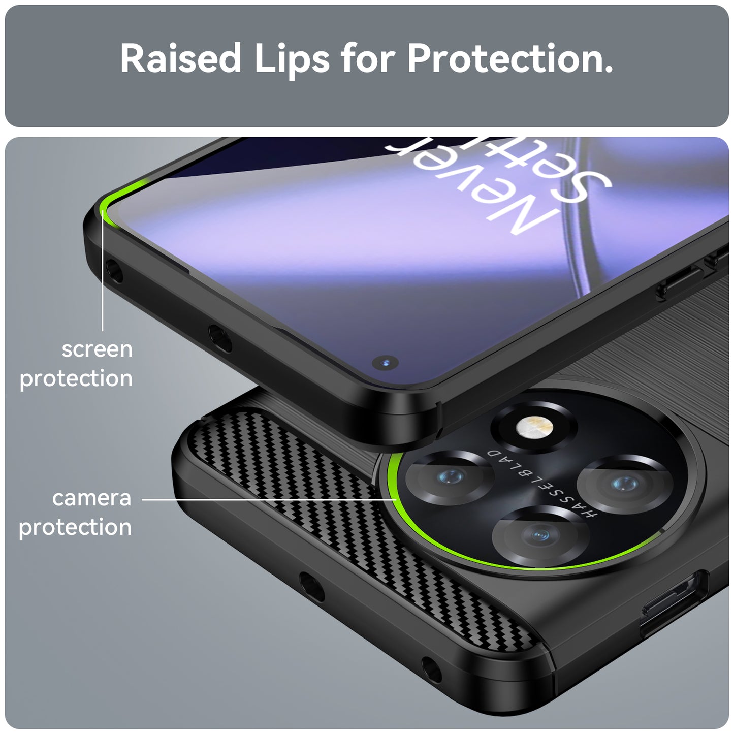 For OnePlus 11 5G Anti-scratch TPU Cover Brushed Carbon Fiber Texture Phone Case - Black