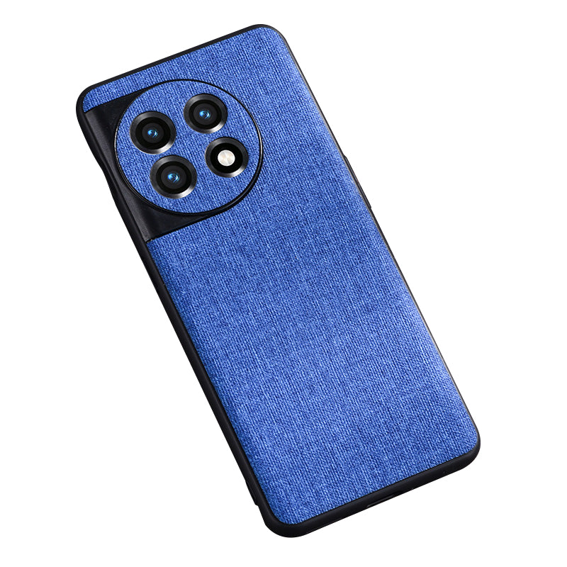 For OnePlus 11 5G Cloth Texture Phone Cover Anti-scratch TPU Protective Case - Blue