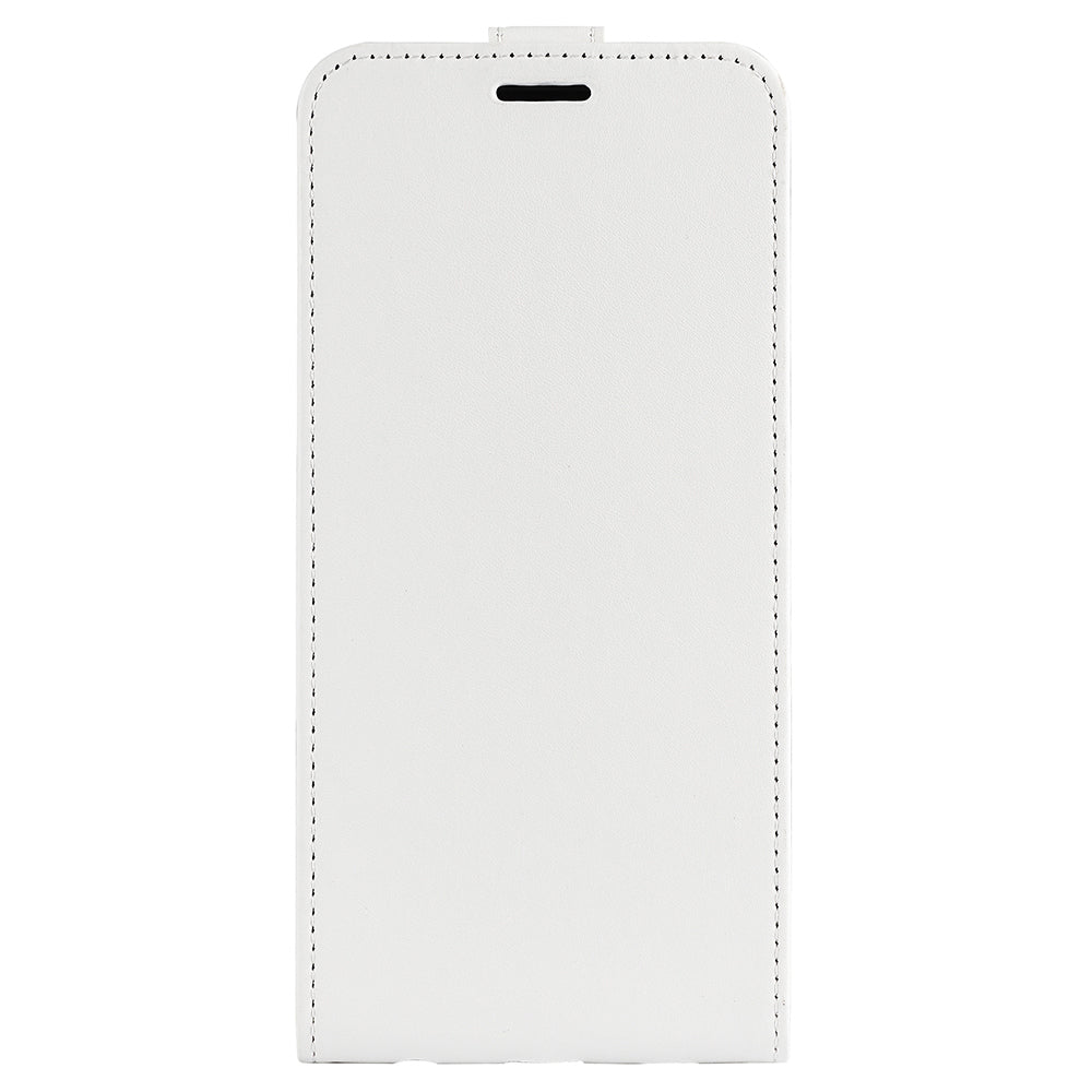 For OnePlus 11 5G Crazy Horse Texture PU Leather Anti-drop Phone Case with Card Slot Dual Magnetic Clasp Vertical Flip Phone Cover - White
