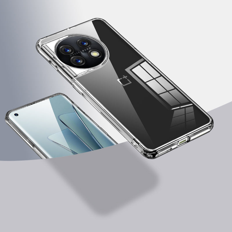 For OnePlus 11 5G Drop-proof Protective Phone Case Hard PC Soft TPU Hybrid Cover - Transparent
