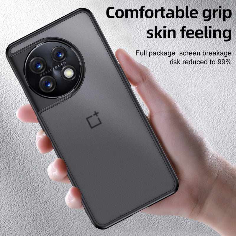 For OnePlus 11 5G Drop-proof Protective Phone Case Hard PC Soft TPU Hybrid Cover - Matte Black