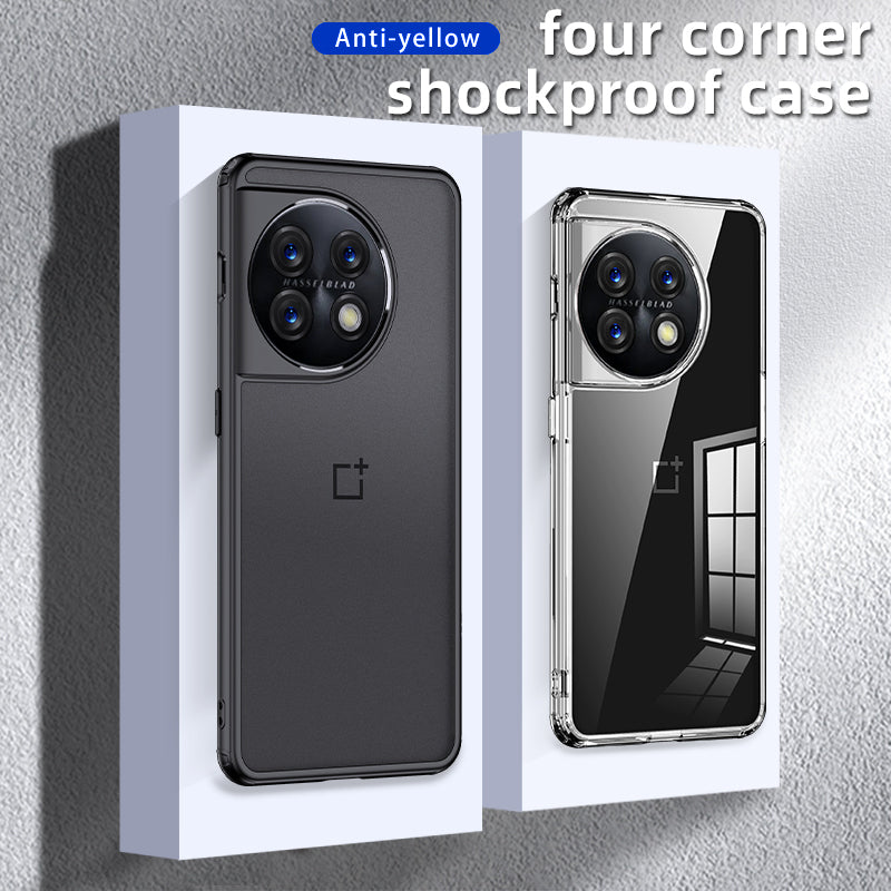 For OnePlus 11 5G Drop-proof Protective Phone Case Hard PC Soft TPU Hybrid Cover - Matte Black