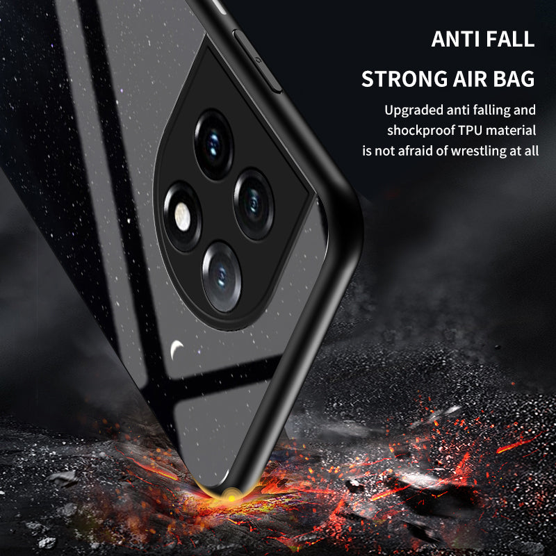 Cell Phone Case for OnePlus 11 5G, Tempered Glass+PC+TPU Starry Sky Pattern Printing Protective Cover - Color Starry Sky