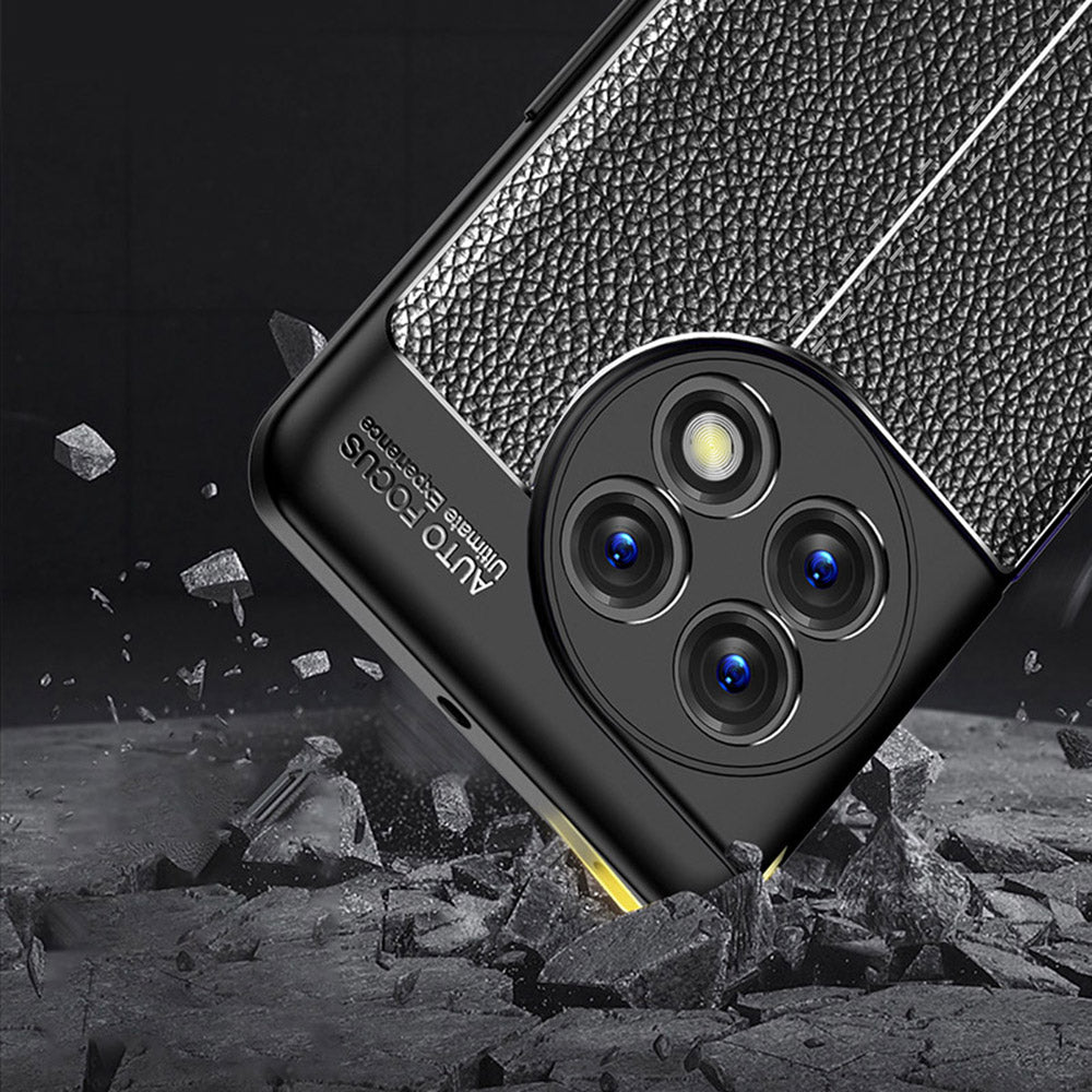 Anti-fall Phone Case For OnePlus 11 5G, Litchi Texture TPU Protective Mobile Phone Cover - Black