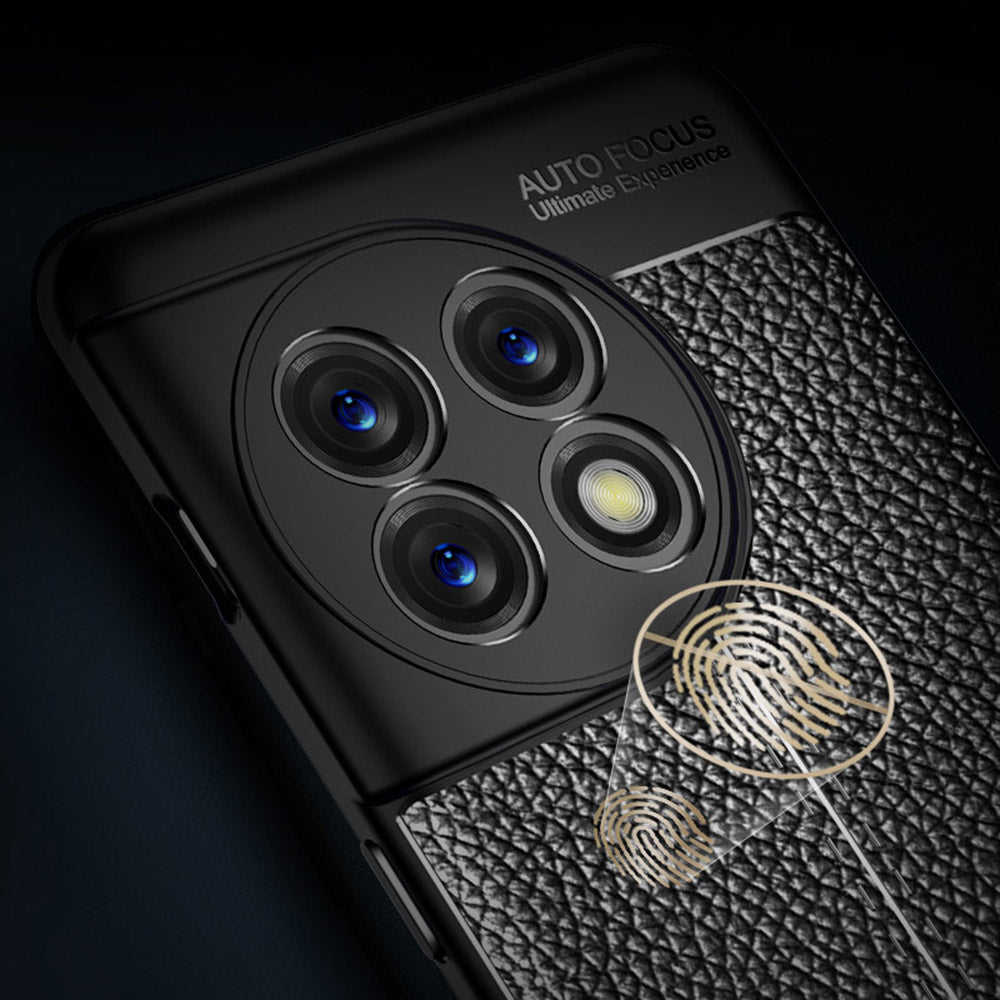Anti-fall Phone Case For OnePlus 11 5G, Litchi Texture TPU Protective Mobile Phone Cover - Black