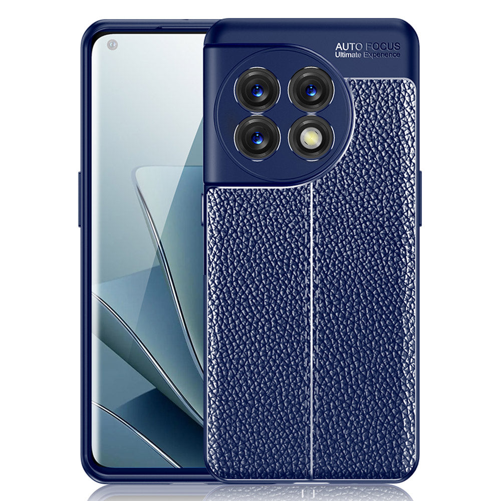 Anti-fall Phone Case For OnePlus 11 5G, Litchi Texture TPU Protective Mobile Phone Cover - Blue