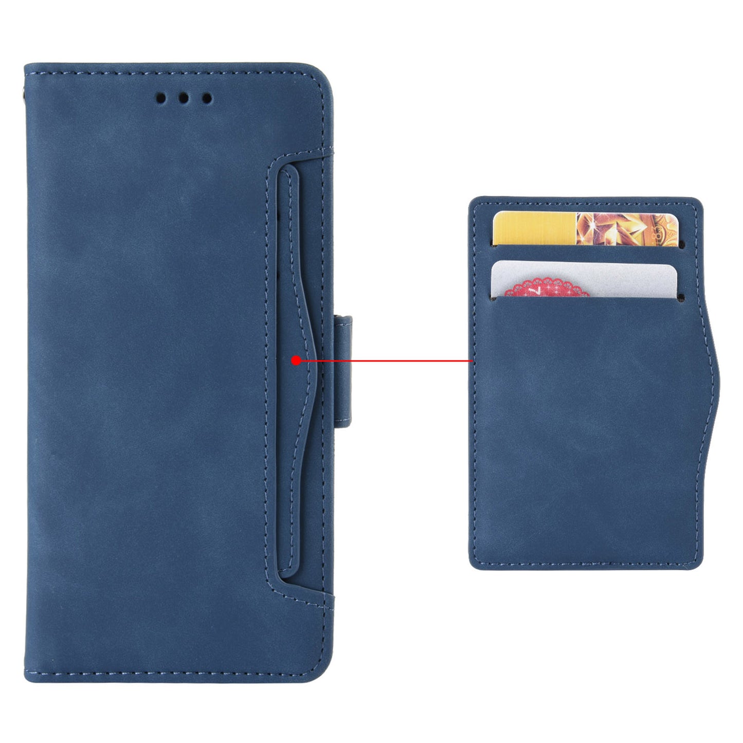 For OnePlus 11 5G PU Leather Shockproof Phone Case Stand Card Holder Magnetic Flip Wallet Cell Phone Cover - Blue
