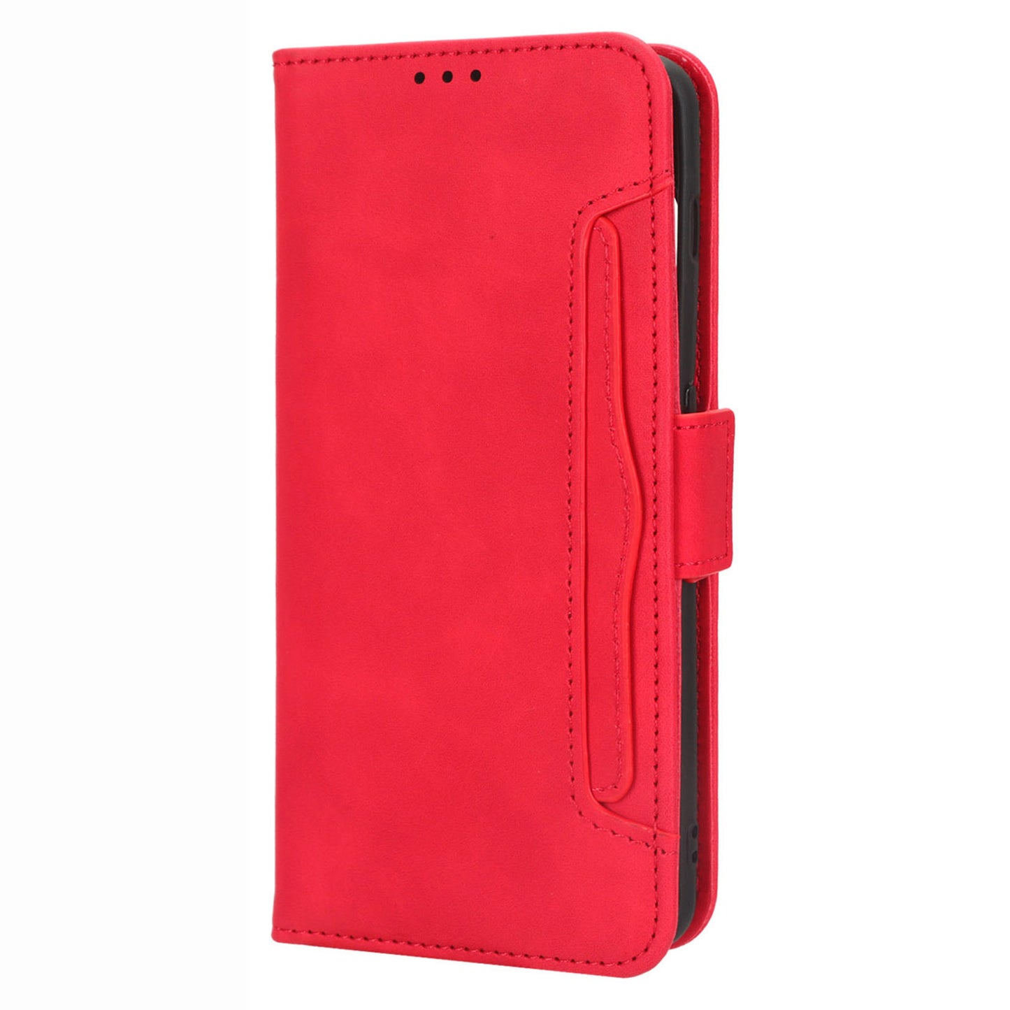For OnePlus 11 5G PU Leather Shockproof Phone Case Stand Card Holder Magnetic Flip Wallet Cell Phone Cover - Red
