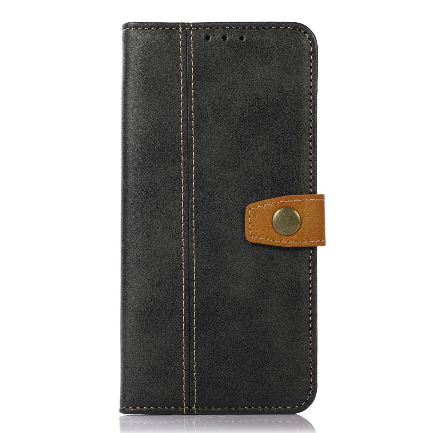 For OnePlus 11 5G Calf Texture Leather Phone Protector Shell Magnetic Clasp Phone Case Stand Wallet - Black