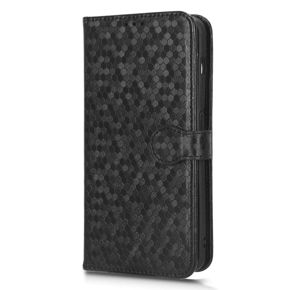 Phone Shell Case for OnePlus 11 5G, Imprinted Dot Pattern Wallet Stand PU Leather Shockproof Cover - Black