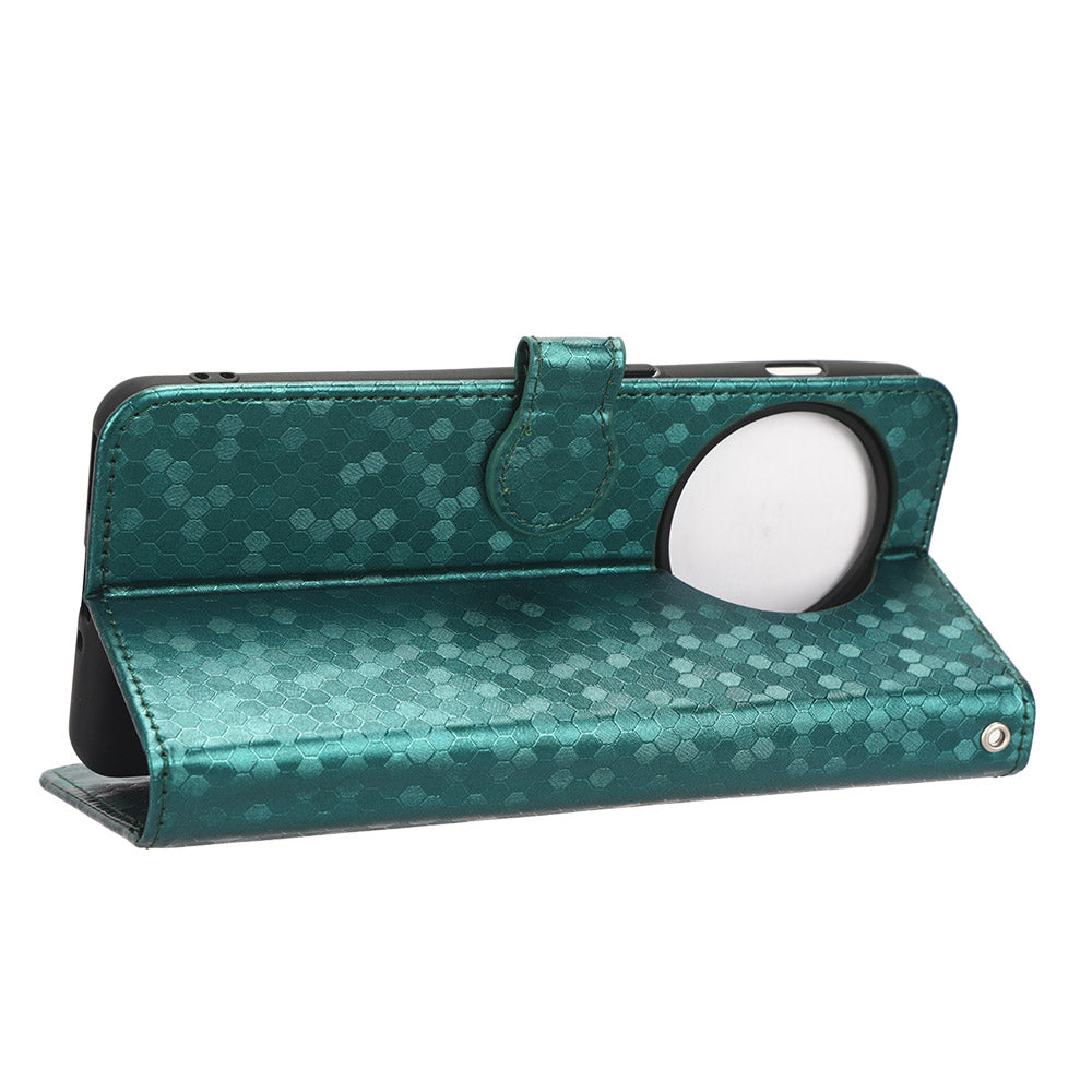 Phone Shell Case for OnePlus 11 5G, Imprinted Dot Pattern Wallet Stand PU Leather Shockproof Cover - Green