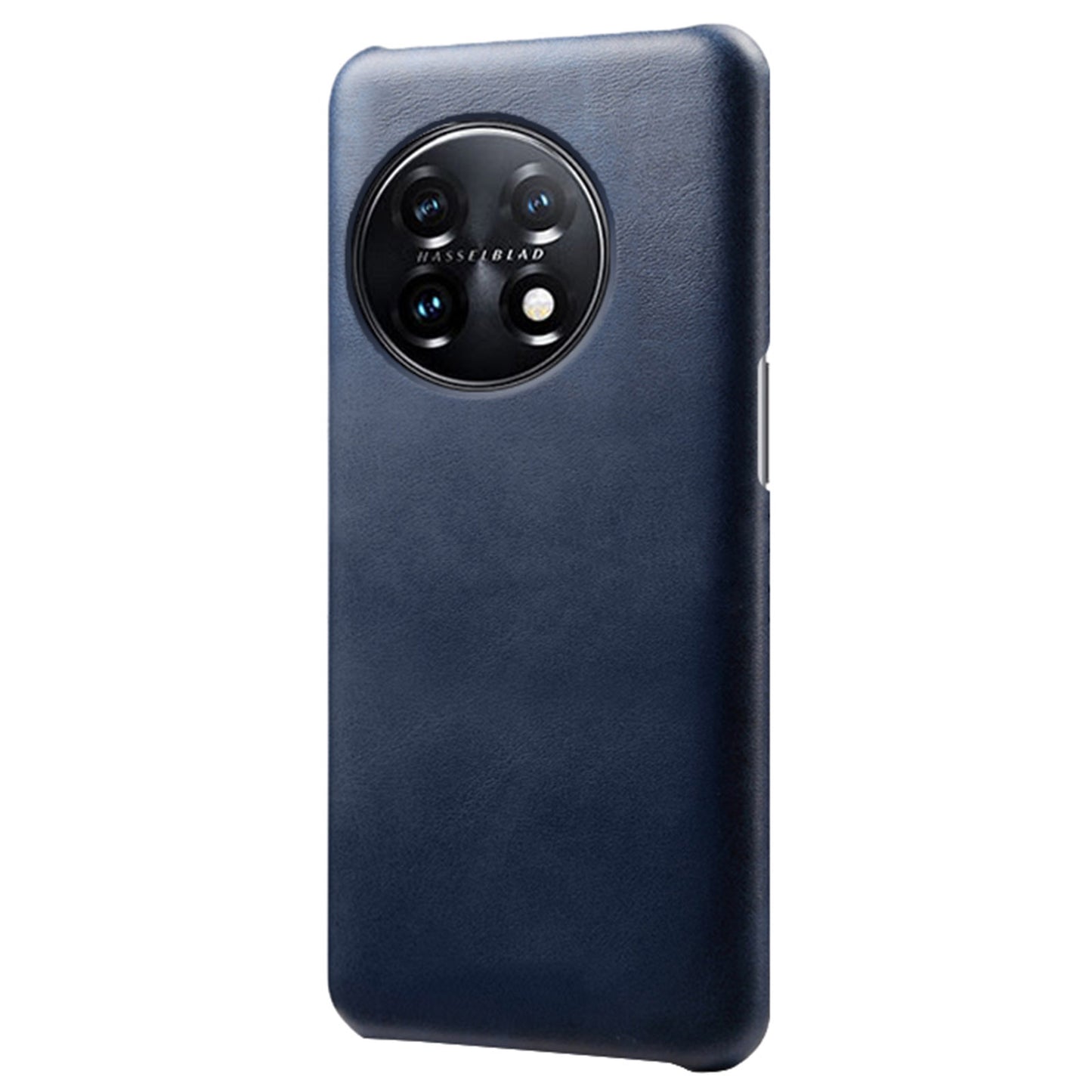 Anti-scratch Phone Cover for OnePlus 11 5G, PU Leather Coated PC Calf Textured Shockproof Mobile Phone Case - Blue