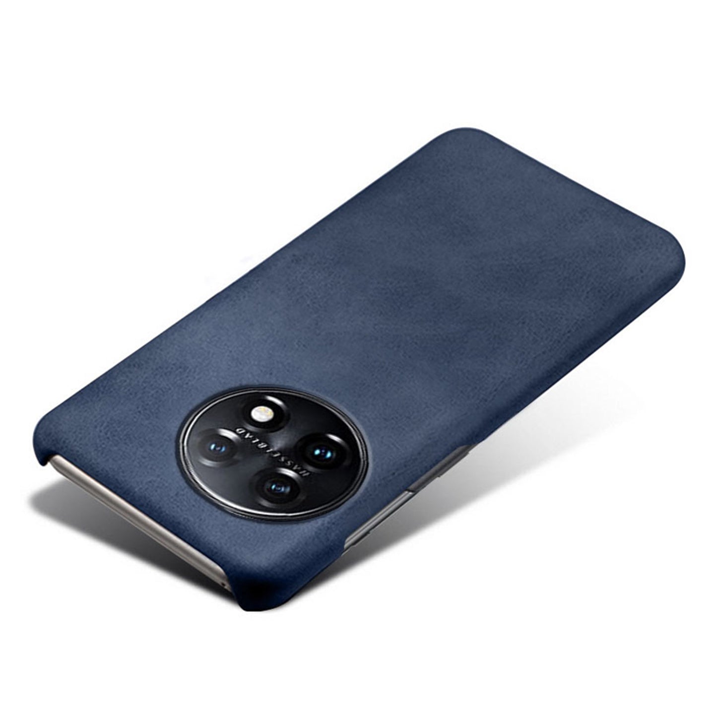 Anti-scratch Phone Cover for OnePlus 11 5G, PU Leather Coated PC Calf Textured Shockproof Mobile Phone Case - Blue