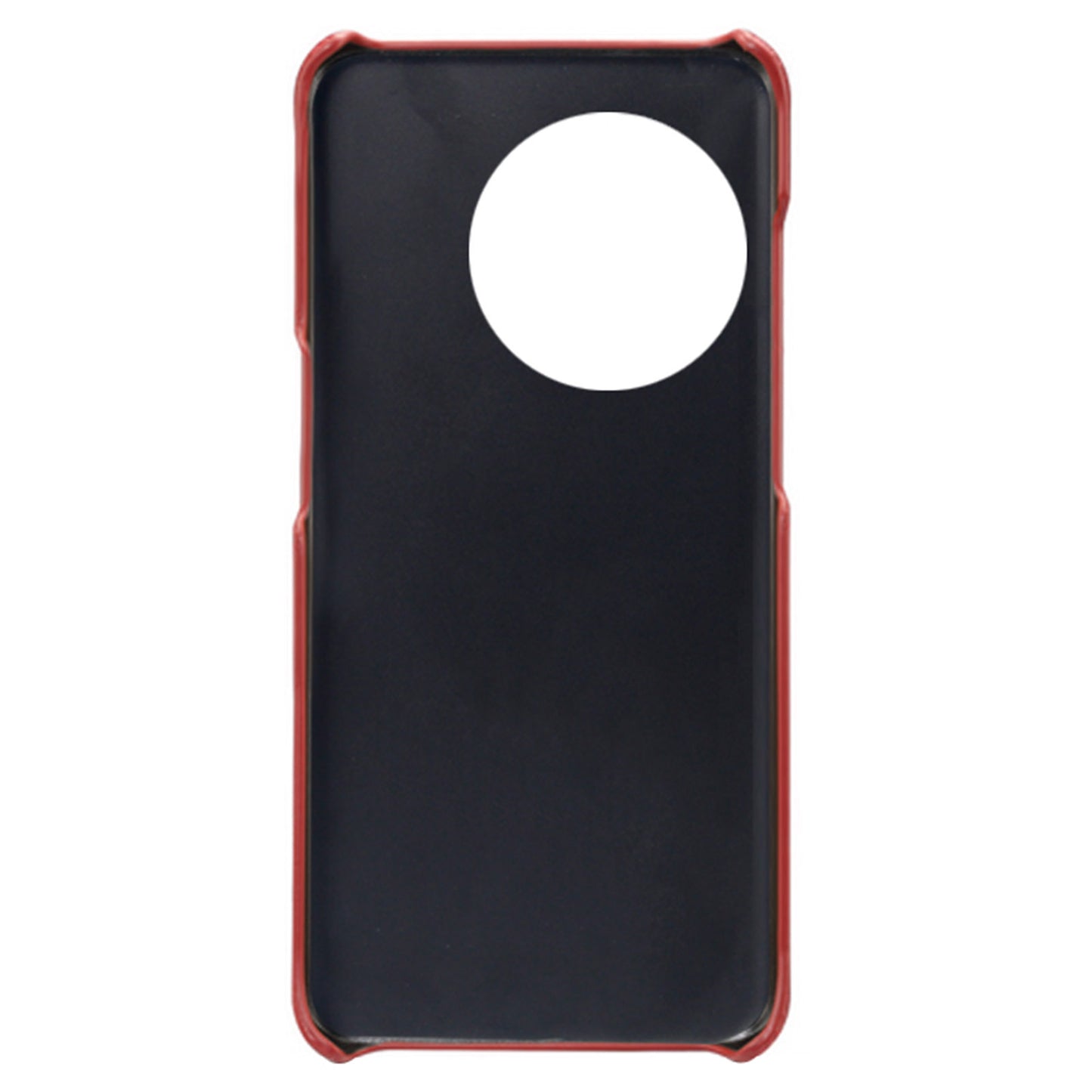 Anti-scratch Phone Cover for OnePlus 11 5G, PU Leather Coated PC Calf Textured Shockproof Mobile Phone Case - Red