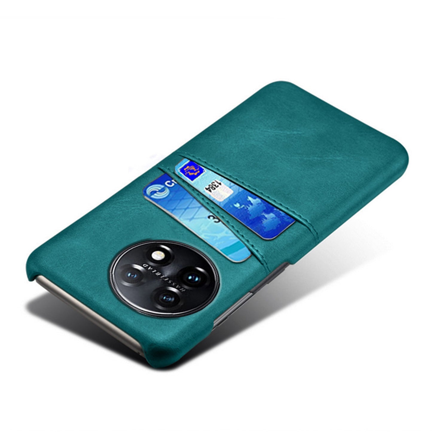 For OnePlus 11 5G Slim Phone Case with Dual Card Slots Shockproof Non-slip Cell Phone Cover - Green