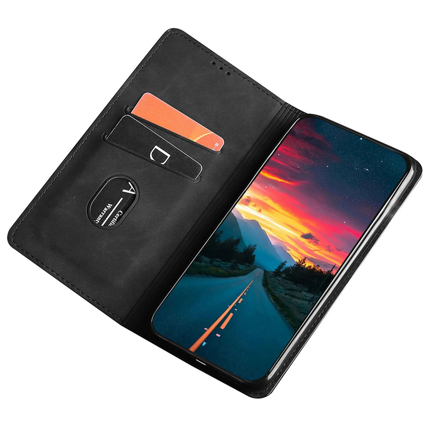 For OnePlus 11 5G Shockproof Cell Phone Cover Card Slot Stand Skin-friendly Flip Leather Phone Case - Black