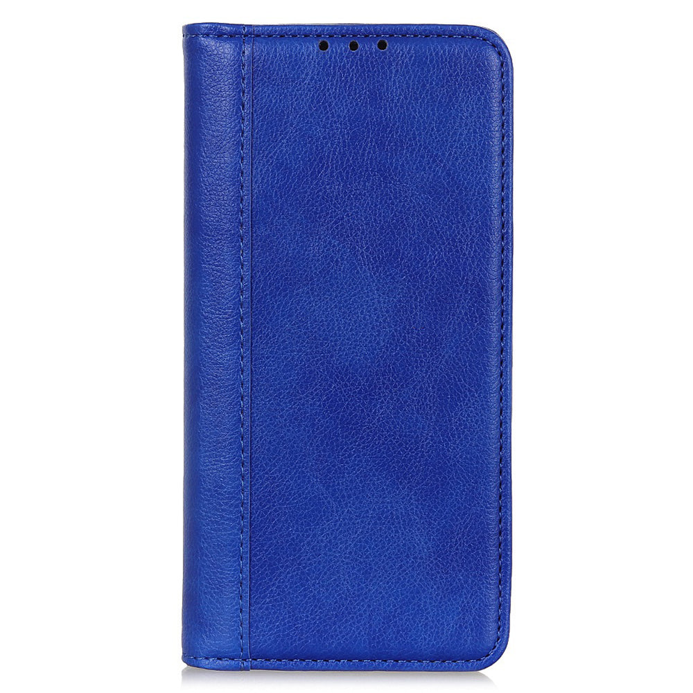 For OnePlus 11 5G Split Leather Stand Phone Case Litchi Texture Wallet Protection Cover - Blue