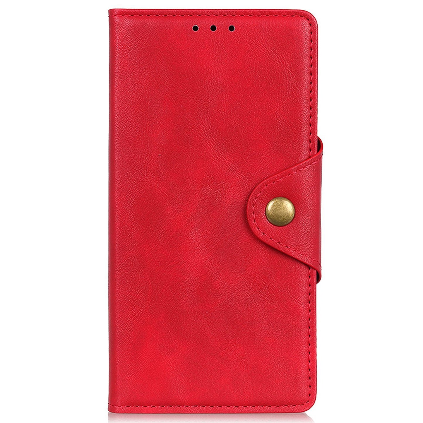 Flip Cover for OnePlus 11 5G Magnetic Brass Buckle PU Leather Wallet Cover Stand Phone Case - Red