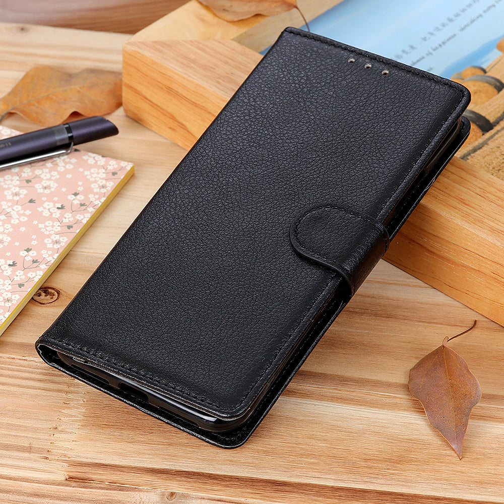 For OnePlus 11 5G Mobile Phone Case Litchi Texture PU Leather Wallet Stand Full Protection Cover - Black