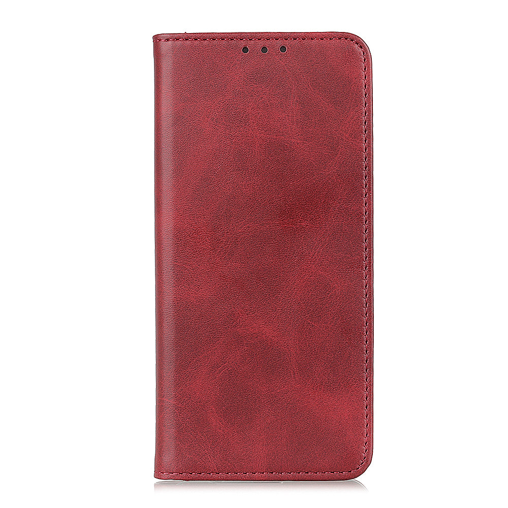 For OnePlus 11 5G Magnetic Auto Closing Mobile Phone Stand Case Split Leather Drop-proof Cover Wallet - Red