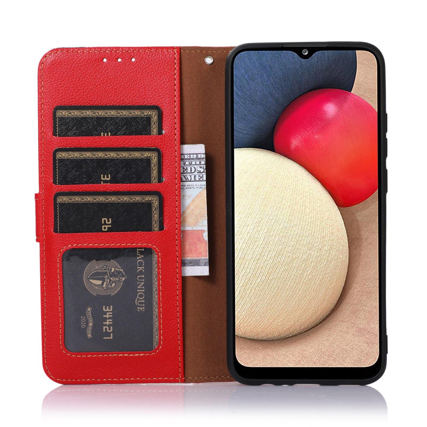 KHAZNEH For OnePlus 11 5G Litchi Texture TPU+PU Leather Phone Case RFID Blocking Flip Stand Wallet Cover - Red