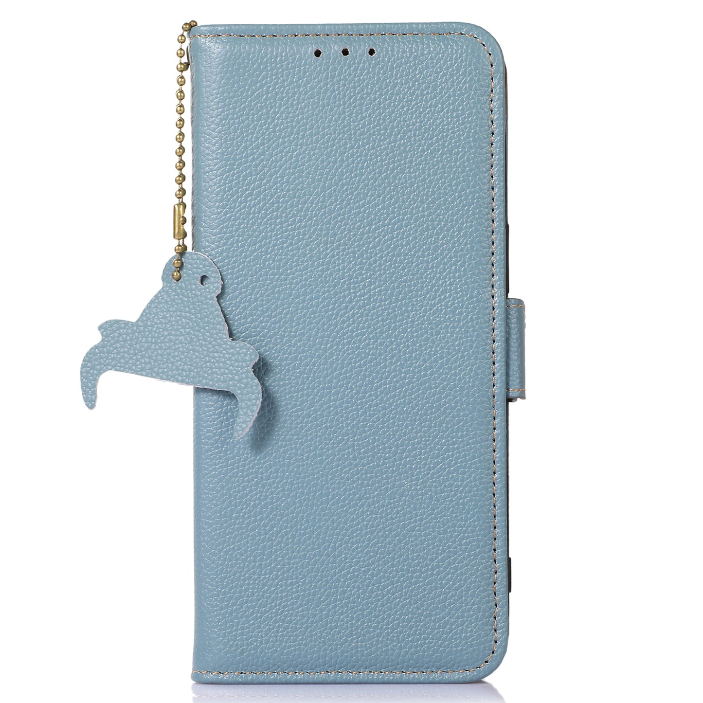 Shockproof Case for OnePlus 11 5G Genuine Leather Phone Case RFID Blocking Wallet Phone Cover with Stand - Blue
