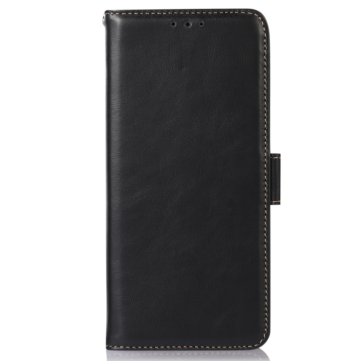 Shockproof Phone Case For OnePlus 11 5G, RFID Blocking Genuine Cowhide Leather Anti-scratch Phone Cover with Wallet Stand - Black