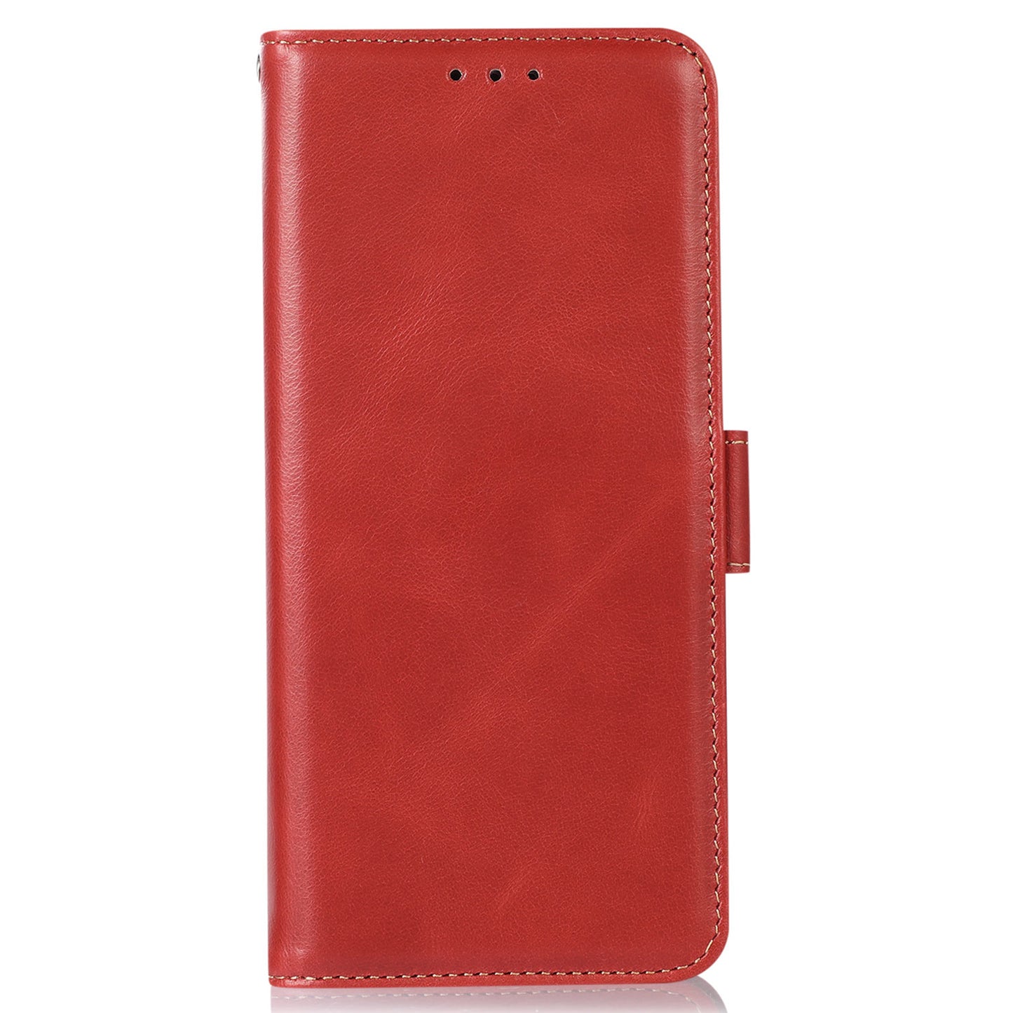 Shockproof Phone Case For OnePlus 11 5G, RFID Blocking Genuine Cowhide Leather Anti-scratch Phone Cover with Wallet Stand - Red