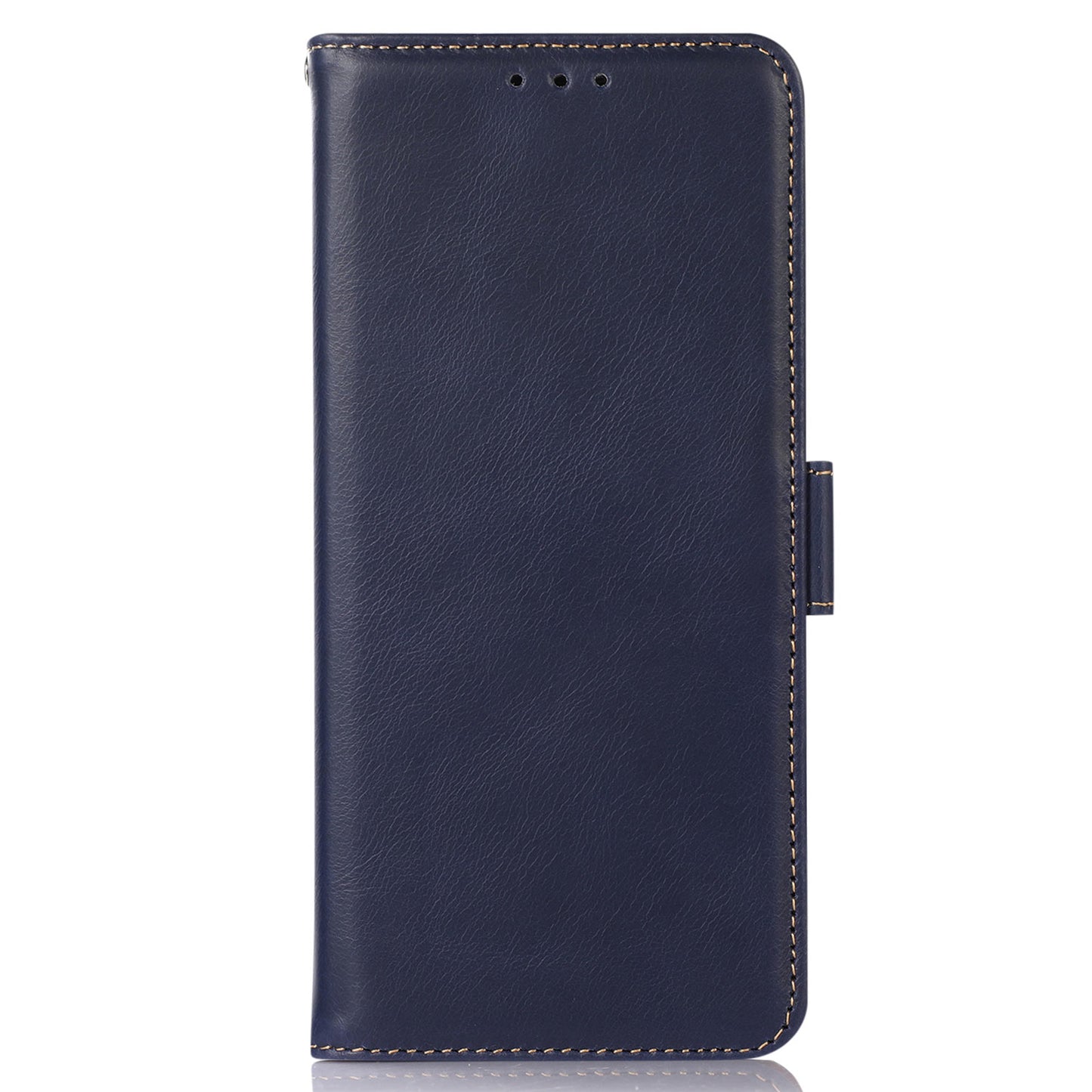 Shockproof Phone Case For OnePlus 11 5G, RFID Blocking Genuine Cowhide Leather Anti-scratch Phone Cover with Wallet Stand - Blue
