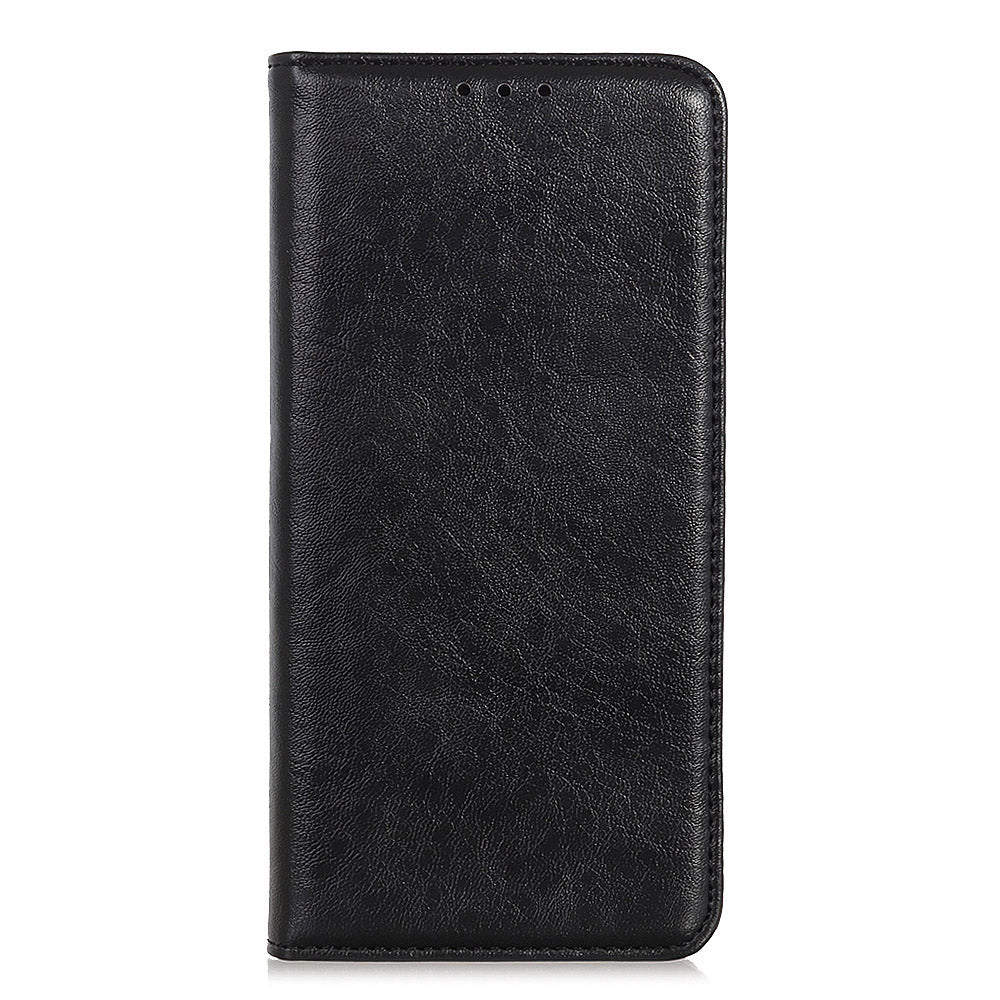 For OnePlus 11 5G Cell Phone Case Stand Crazy Horse Texture PU Leather Wallet Shockproof Phone Cover - Black