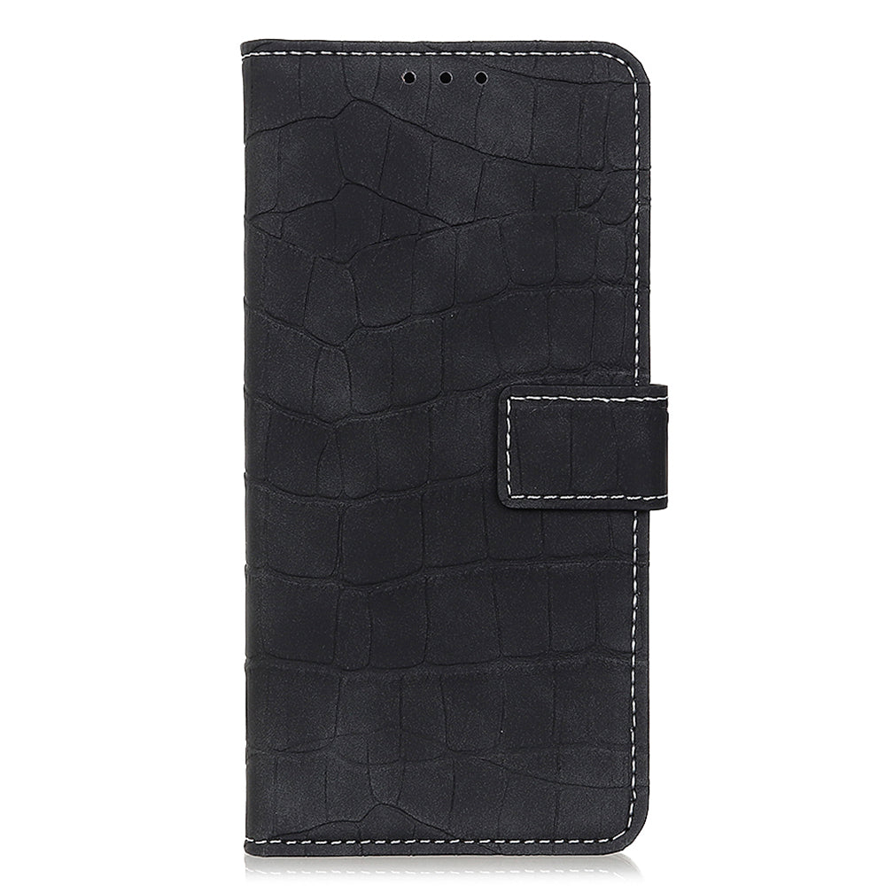 Mobile Phone Case For OnePlus 11 5G , Flip Leather Wallet Stand Crocodile Texture Anti-fall Protective Phone Cover - Black