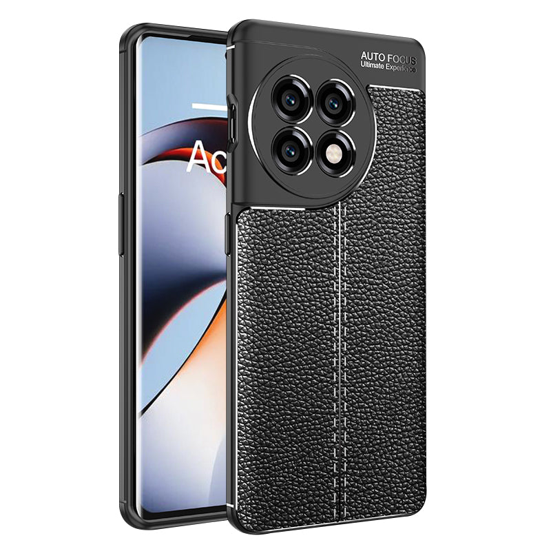 Shockproof Phone Case for OnePlus Ace 2 5G / 11R 5G Litchi Texture Slim TPU Phone Cover - Black