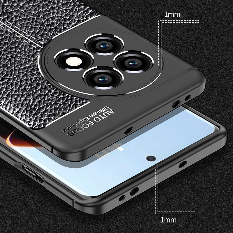 Shockproof Phone Case for OnePlus Ace 2 5G / 11R 5G Litchi Texture Slim TPU Phone Cover - Black