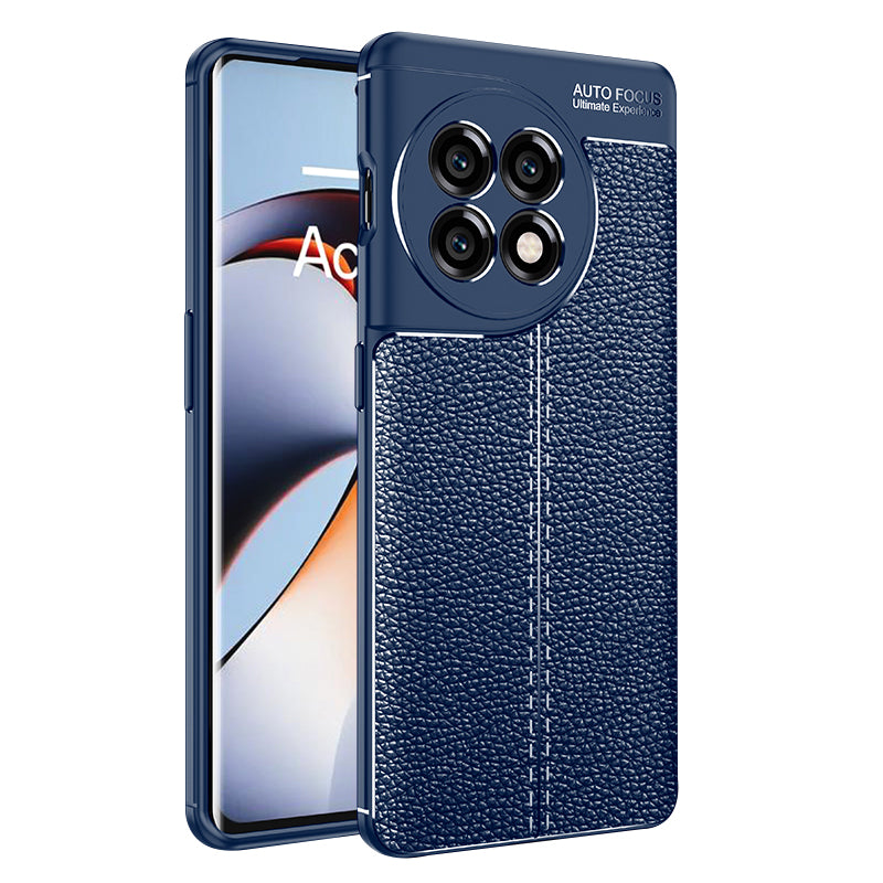 Shockproof Phone Case for OnePlus Ace 2 5G / 11R 5G Litchi Texture Slim TPU Phone Cover - Blue