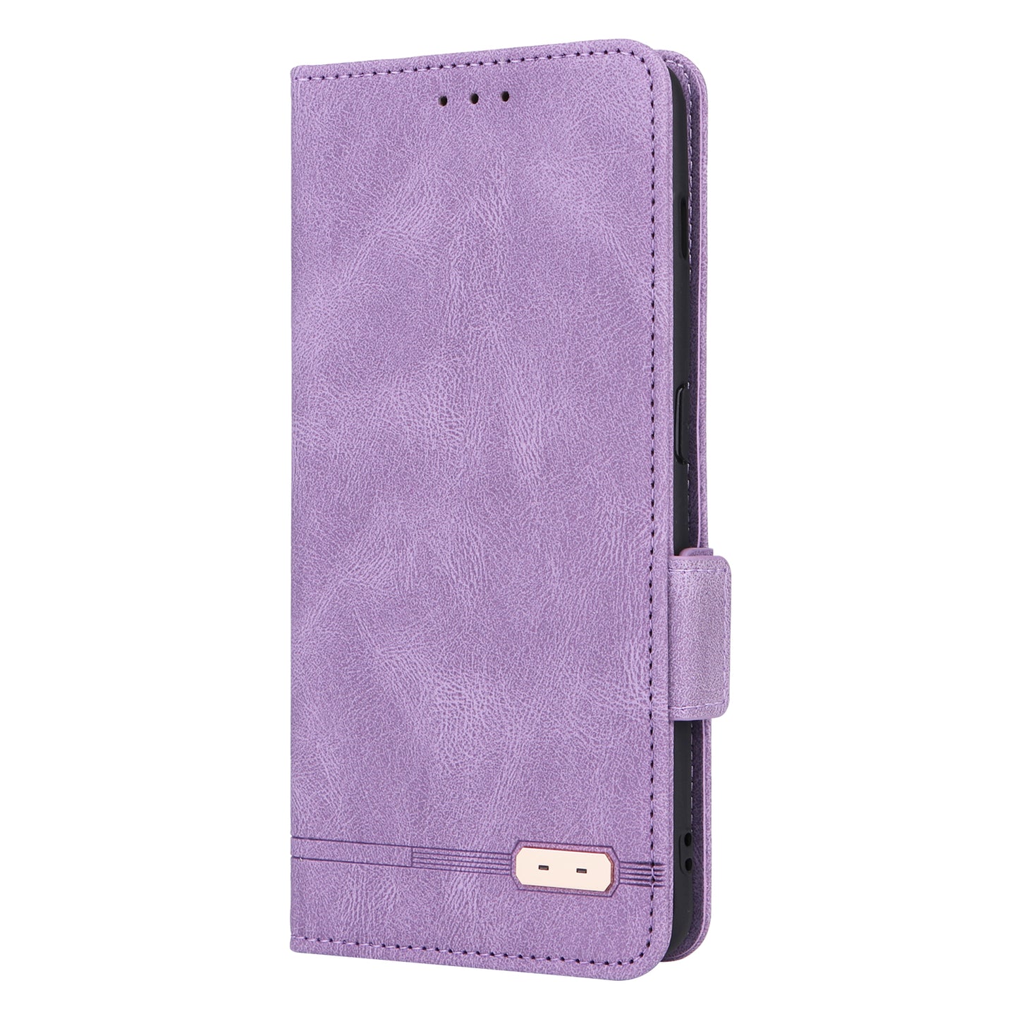 For OnePlus 11 5G Flip Cell Phone Cover Hardware Decor PU Leather Wallet Phone Case with Phone Stand Function - Purple