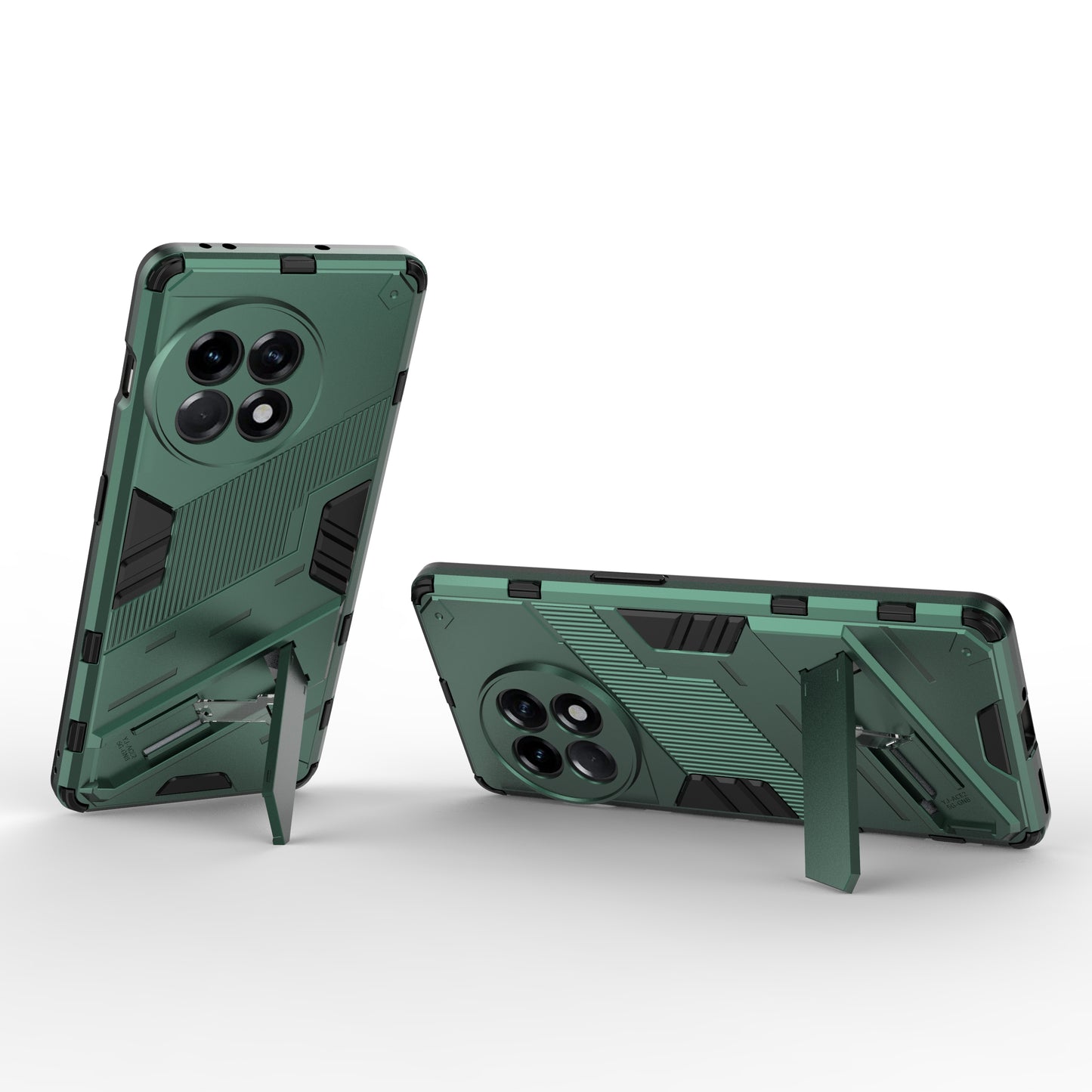 Anti-fall Phone Case for OnePlus Ace 2 5G / 11R 5G , Soft TPU Hard PC Mobile Phone Cover Kickstand - Green
