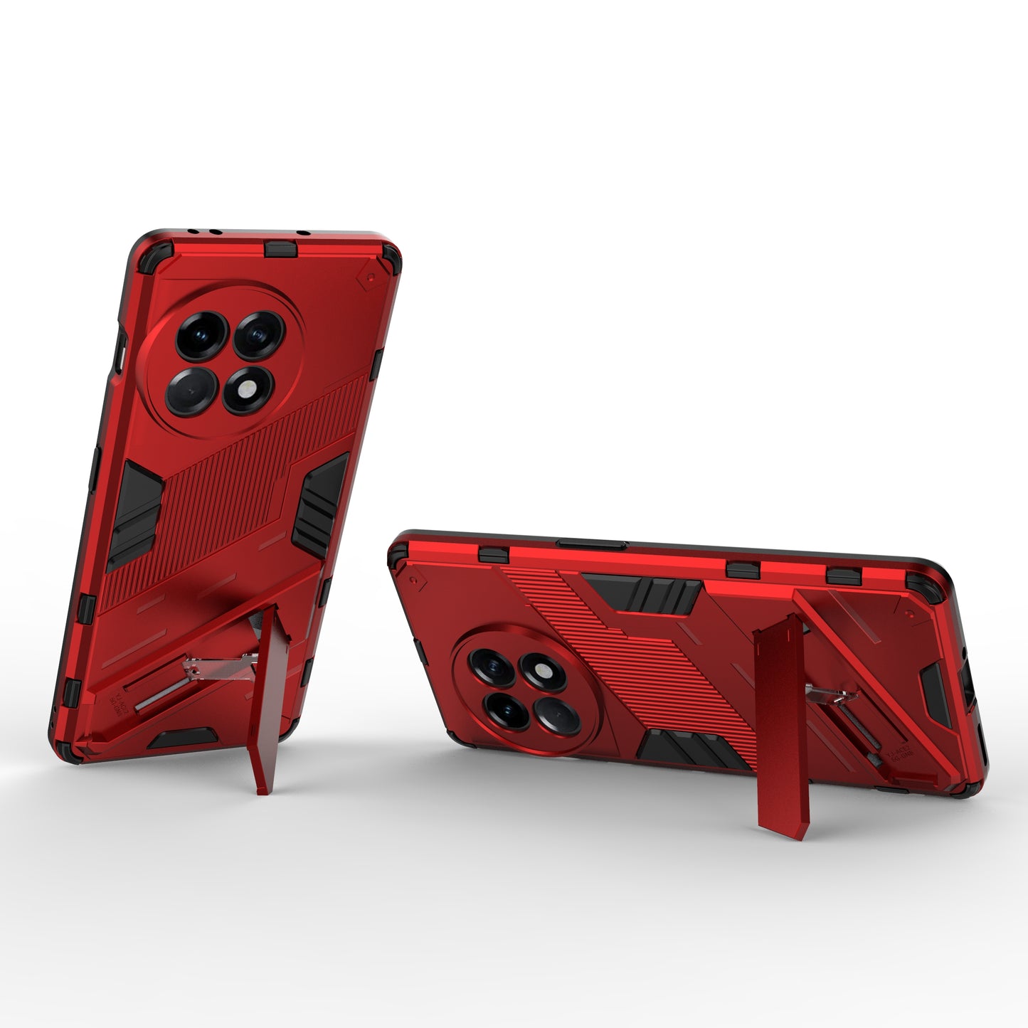Anti-fall Phone Case for OnePlus Ace 2 5G / 11R 5G , Soft TPU Hard PC Mobile Phone Cover Kickstand - Red