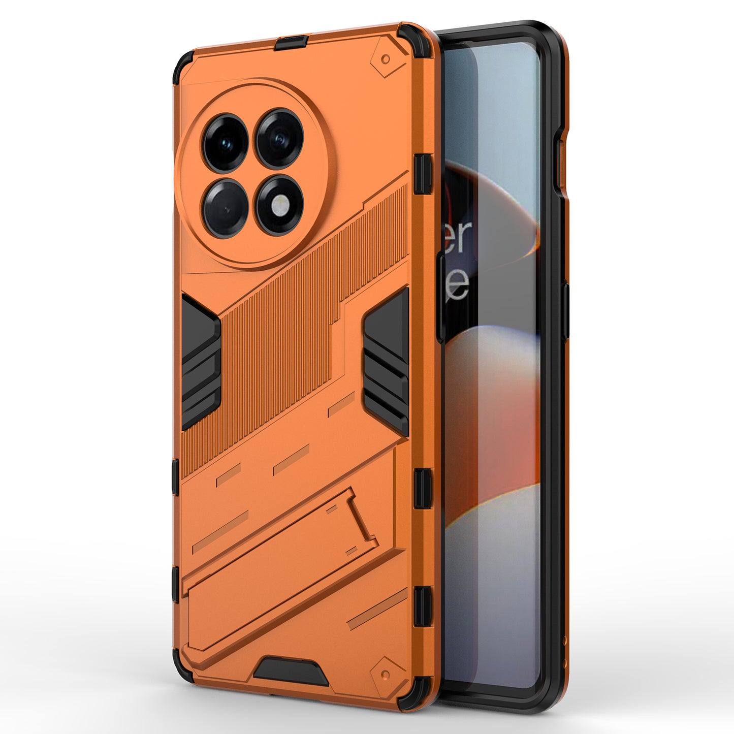 Anti-fall Phone Case for OnePlus Ace 2 5G / 11R 5G , Soft TPU Hard PC Mobile Phone Cover Kickstand - Orange