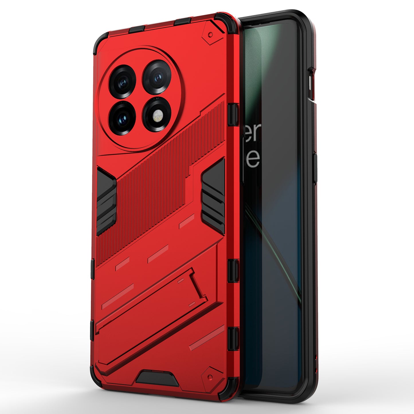 Phone Case for OnePlus 11 5G Kickstand TPU + PC Protective Cell Phone Cover - Red