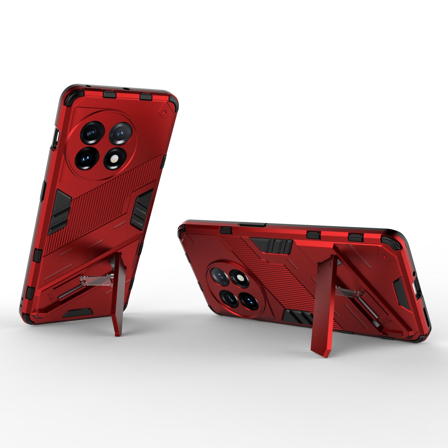 Phone Case for OnePlus 11 5G Kickstand TPU + PC Protective Cell Phone Cover - Red