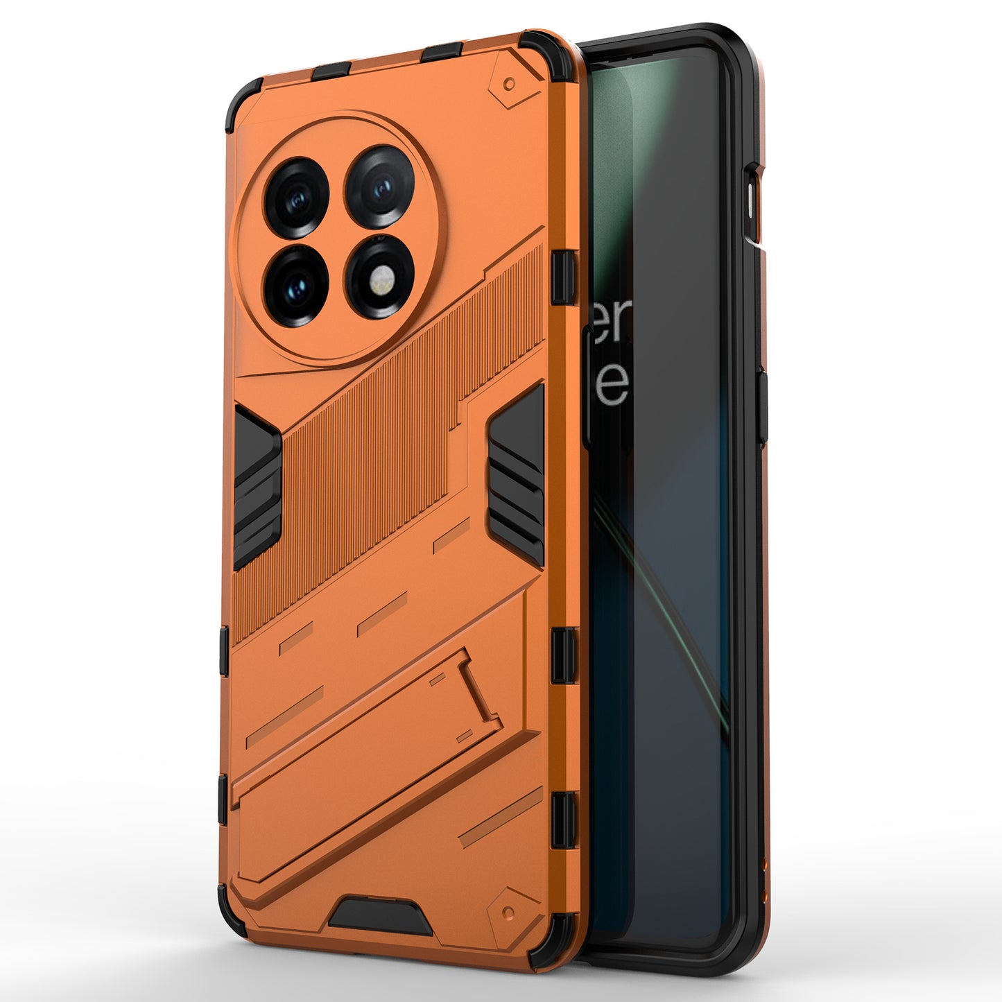 Phone Case for OnePlus 11 5G Kickstand TPU + PC Protective Cell Phone Cover - Orange