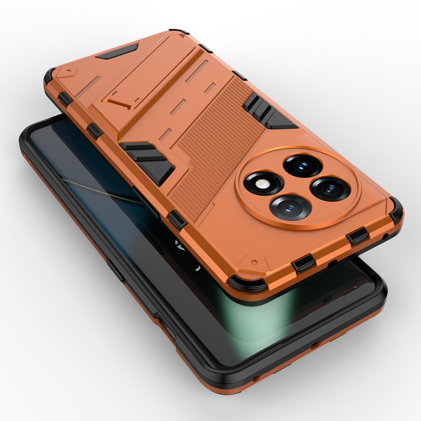 Phone Case for OnePlus 11 5G Kickstand TPU + PC Protective Cell Phone Cover - Orange