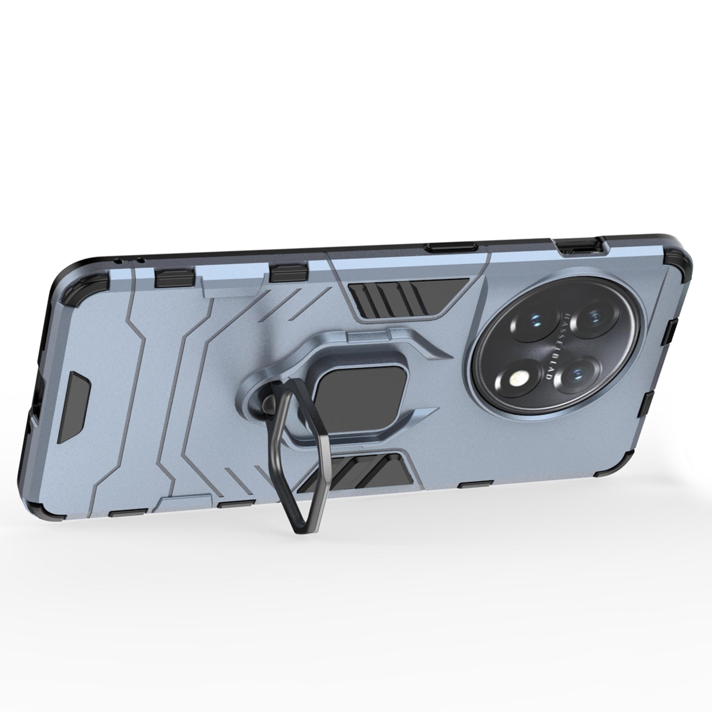 Ring Holder Kickstand Phone Case for OnePlus 11 5G TPU+PC Cell Phone Cover - Blue