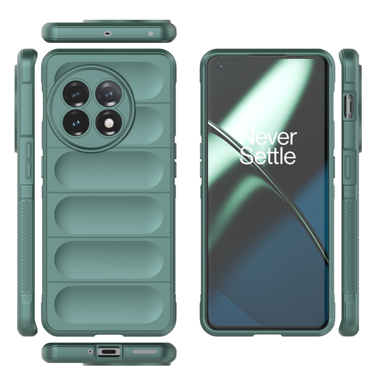 For OnePlus 11 5G Anti-scratch TPU Phone Case Rugged Back Protective Cell Phone Cover - Green